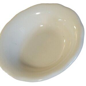 Vintage Buffalo Restaurant China 4003 Small White Scalloped Dish Butter Pat 5in